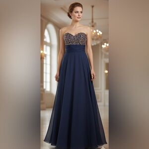 Cindy Collection Periwinkle Blue Ballgown with Rhinestones